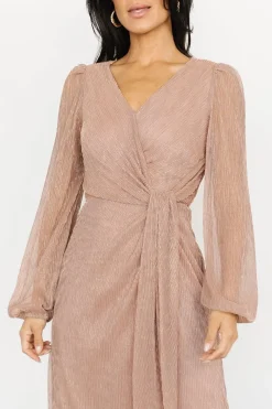 Online Baltic Born Devlyn Pleated Dress | Rose Shimmer