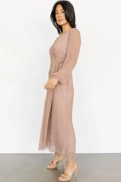 Online Baltic Born Devlyn Pleated Dress | Rose Shimmer