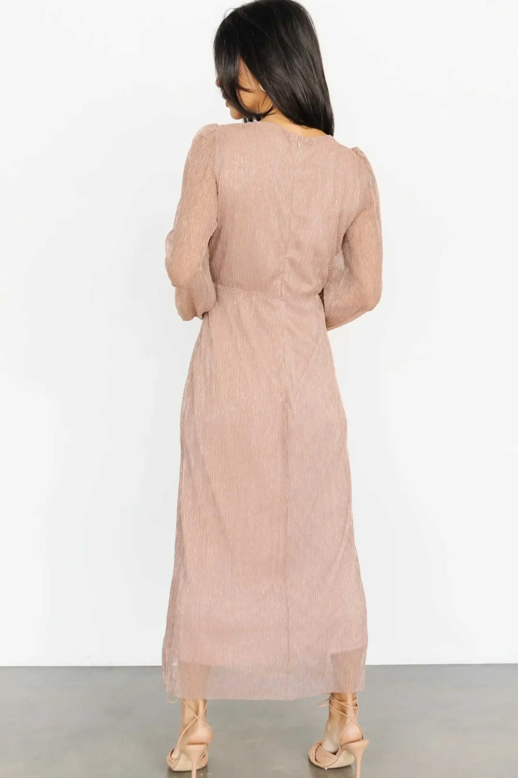 Online Baltic Born Devlyn Pleated Dress | Rose Shimmer