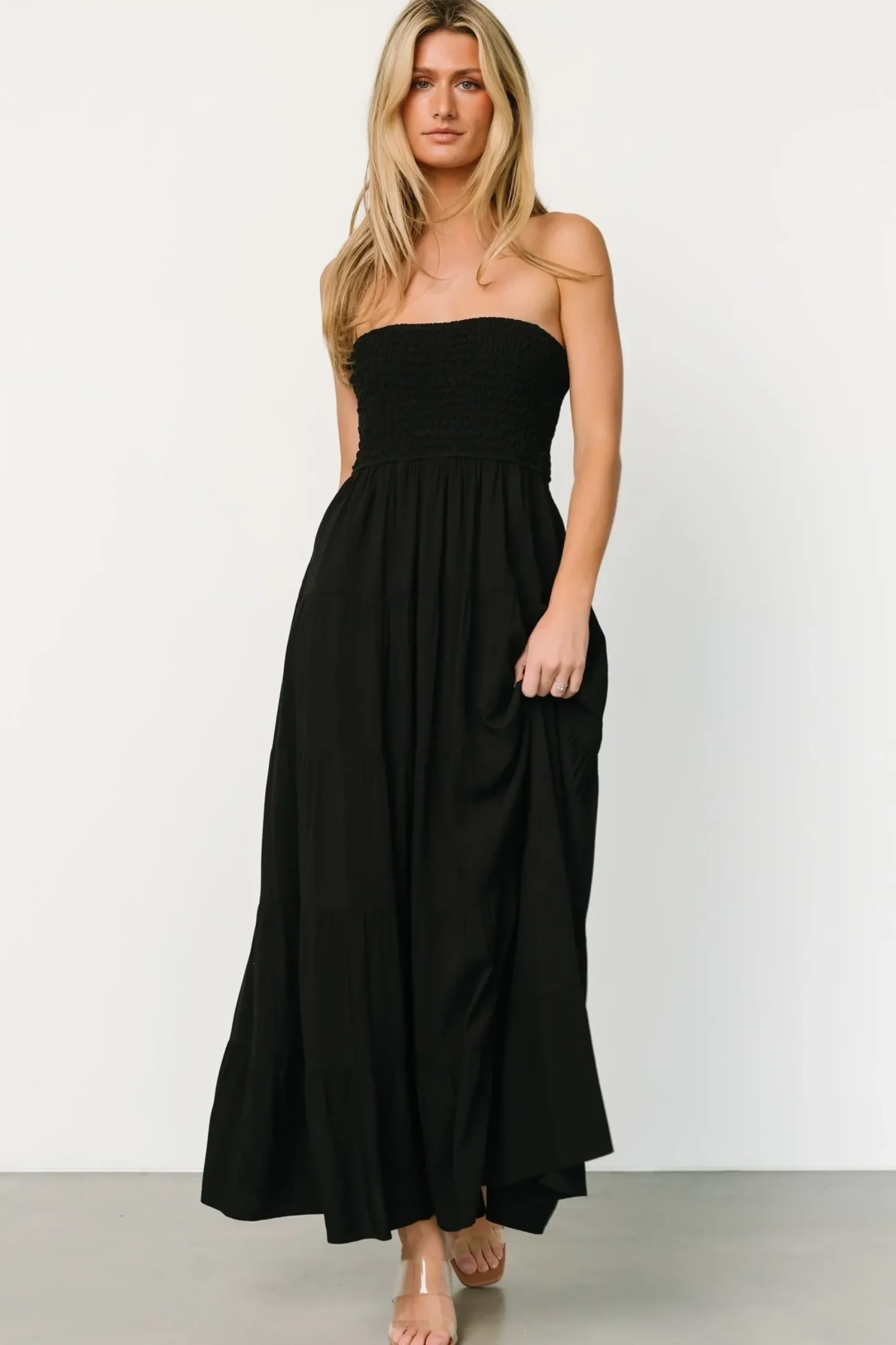 New Baltic Born Domenica Strapless Maxi Dress | Black