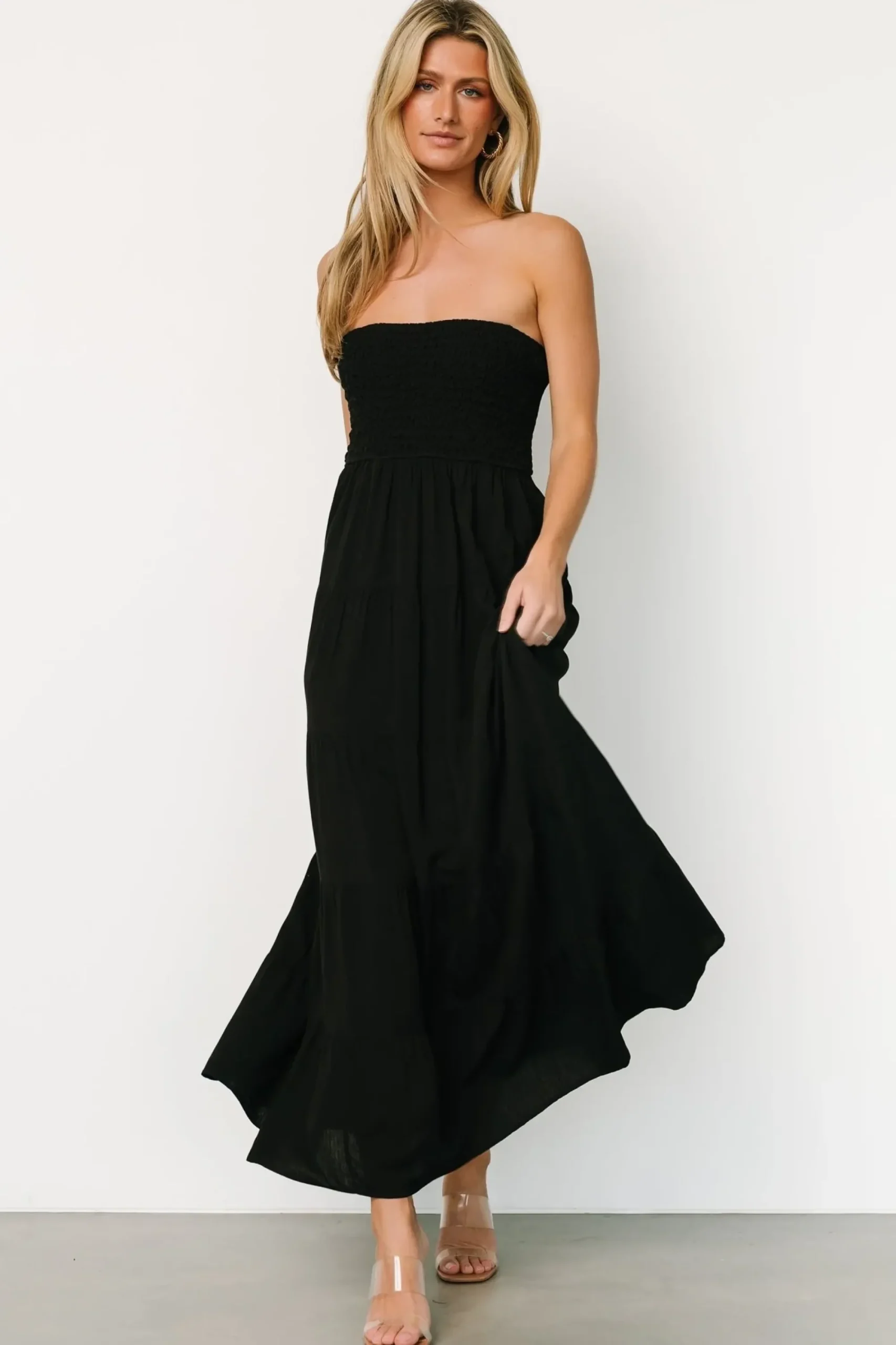 New Baltic Born Domenica Strapless Maxi Dress | Black