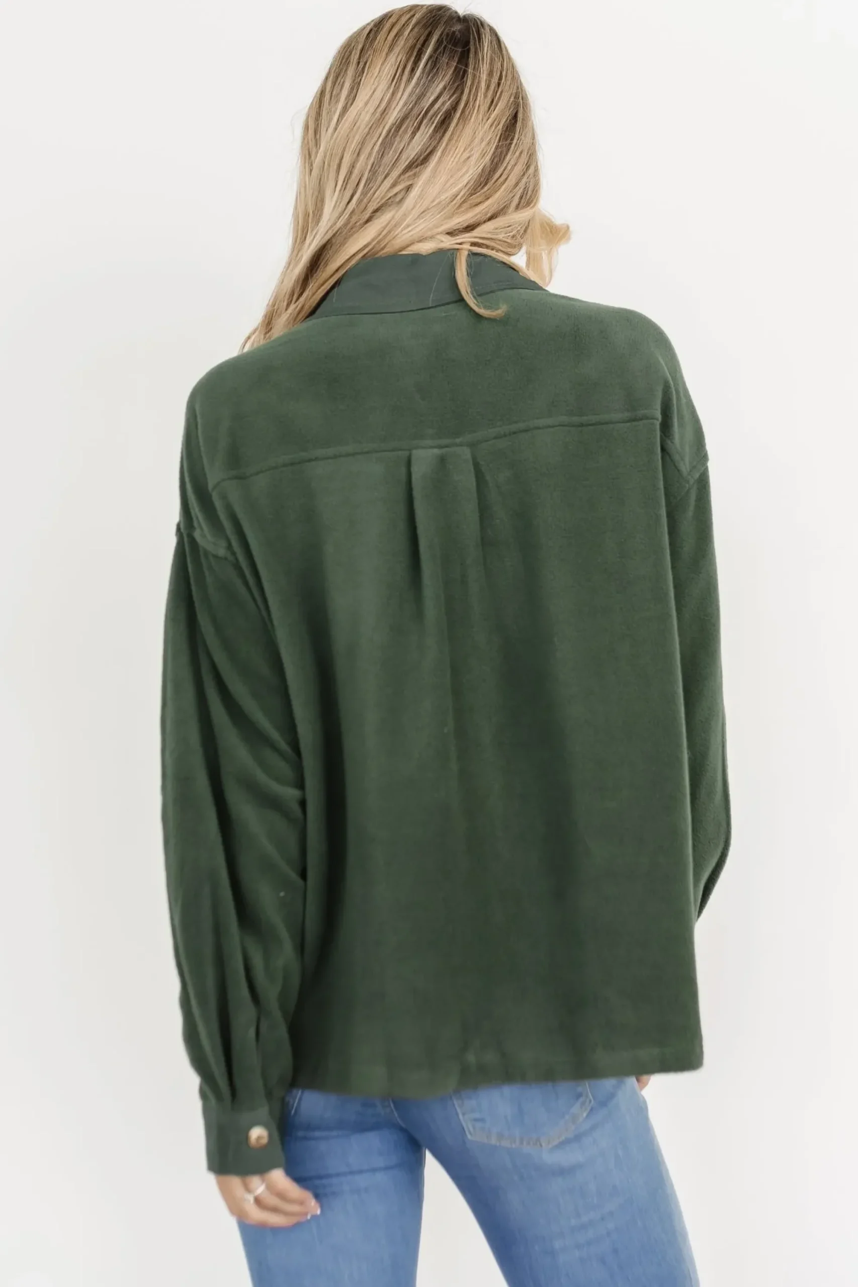 New Baltic Born Duke Button Up Top | Forest Green