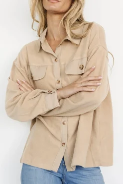 New Baltic Born Duke Button Up Top | Taupe