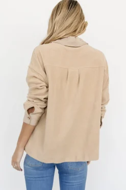 New Baltic Born Duke Button Up Top | Taupe
