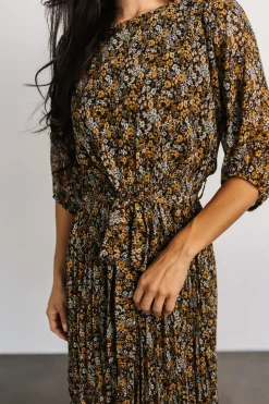 Outlet Baltic Born Eileen Pleated Dress | Midnight Garden Print