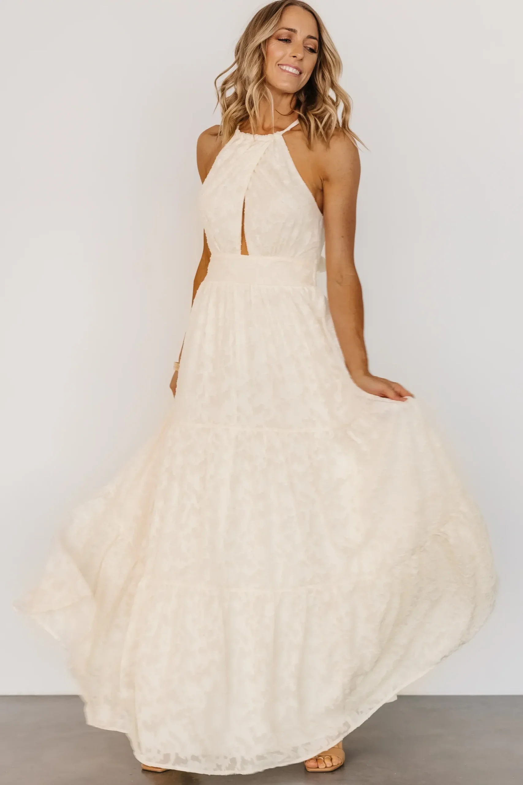 Outlet Baltic Born Eilish Embossed Maxi Dress | Cream