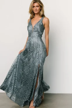 Clearance Baltic Born Eliana Shimmer Gown | Slate Blue