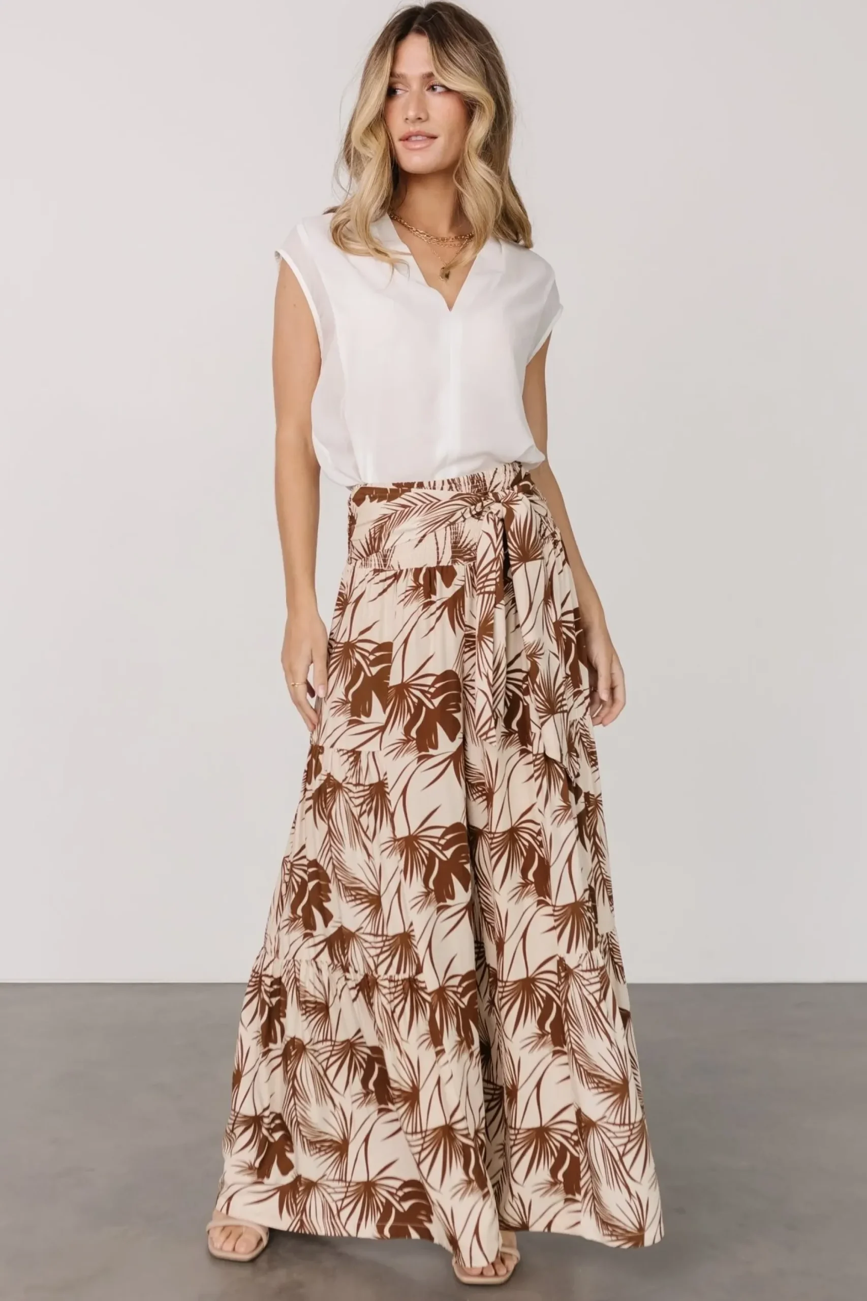 Sale Baltic Born Elin Flowy Pants | Cream + Mocha