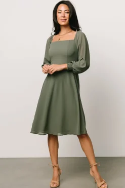 Fashion Baltic Born Elise Short Dress | Dark Sage