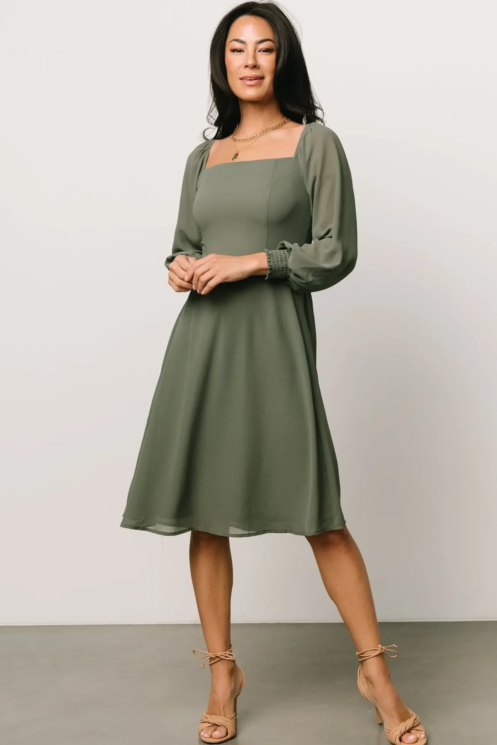 Fashion Baltic Born Elise Short Dress | Dark Sage