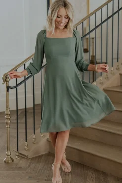 Fashion Baltic Born Elise Short Dress | Dark Sage