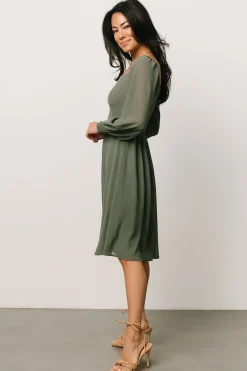 Fashion Baltic Born Elise Short Dress | Dark Sage