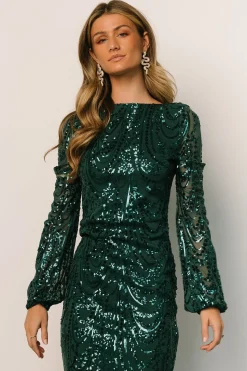 Outlet Baltic Born Elizabeth Sequin Midi Dress | Emerald