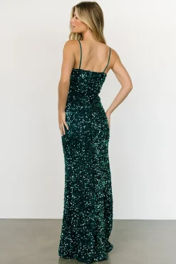 Discount Baltic Born Emeris Sequin Gown | Emerald