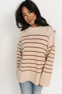 Hot Baltic Born Emerson Stripe Knit Sweater | Beige + Camel