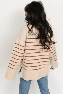 Hot Baltic Born Emerson Stripe Knit Sweater | Beige + Camel