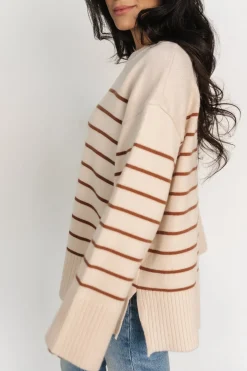 Hot Baltic Born Emerson Stripe Knit Sweater | Beige + Camel