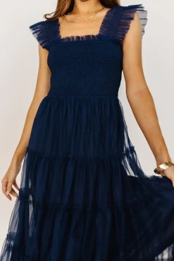 Sale Baltic Born Emma Smocked Tulle Dress | Navy