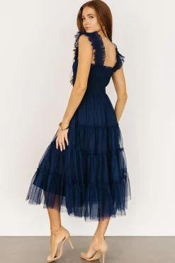 Sale Baltic Born Emma Smocked Tulle Dress | Navy