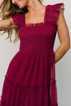 Fashion Baltic Born Emma Smocked Tulle Dress | Boysenberry