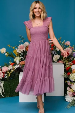 Fashion Baltic Born Emma Smocked Tulle Dress | Orchid