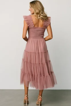 Hot Baltic Born Emma Smocked Tulle Dress | Dusty Rose