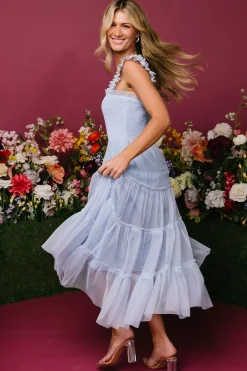 Online Baltic Born Emma Smocked Tulle Dress | Light Blue