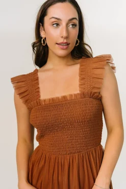 Clearance Baltic Born Emma Smocked Tulle Dress | Mocha