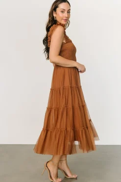 Clearance Baltic Born Emma Smocked Tulle Dress | Mocha