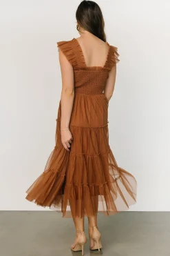 Clearance Baltic Born Emma Smocked Tulle Dress | Mocha