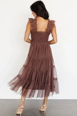 Sale Baltic Born Emma Smocked Tulle Dress | Brown