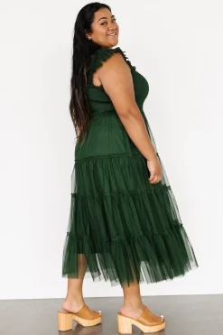 Hot Baltic Born Emma Smocked Tulle Dress | Green