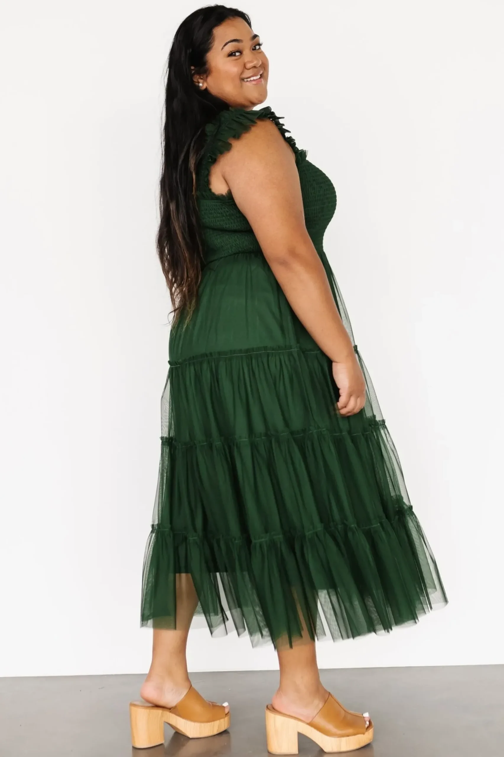 Hot Baltic Born Emma Smocked Tulle Dress | Green