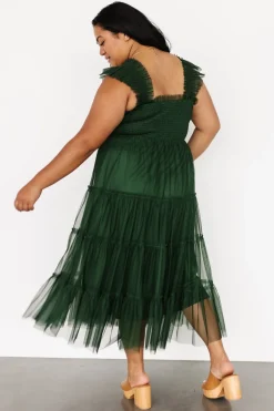 Hot Baltic Born Emma Smocked Tulle Dress | Green