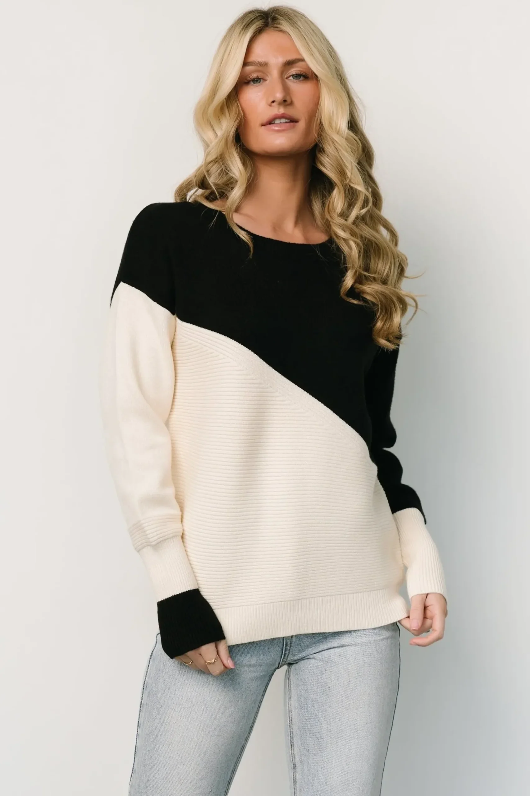 Hot Baltic Born Emmy Sweater | Black + Cream