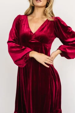 Clearance Baltic Born Erika Velvet Maxi Dress | Merlot