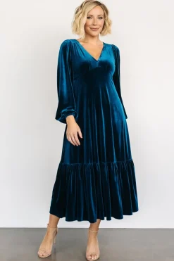 Hot Baltic Born Erika Velvet Maxi Dress | Sapphire