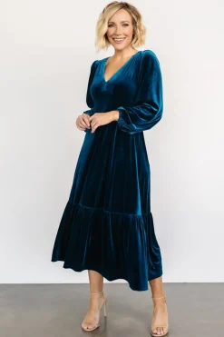 Hot Baltic Born Erika Velvet Maxi Dress | Sapphire