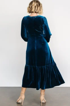 Hot Baltic Born Erika Velvet Maxi Dress | Sapphire
