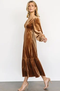 Discount Baltic Born Erika Velvet Maxi Dress | Caramel