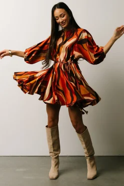 Discount Baltic Born Esma Mini Dress | Rust Multi