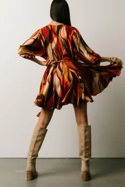 Discount Baltic Born Esma Mini Dress | Rust Multi