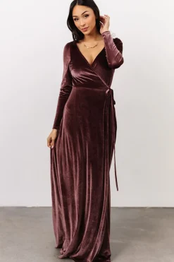 Best Baltic Born Esmerelda Velvet Wrap Maxi Dress | Dusty Plum