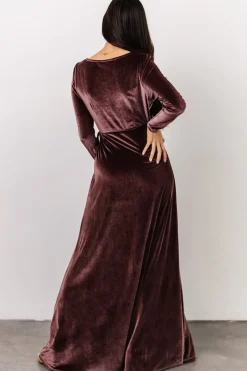 Best Baltic Born Esmerelda Velvet Wrap Maxi Dress | Dusty Plum
