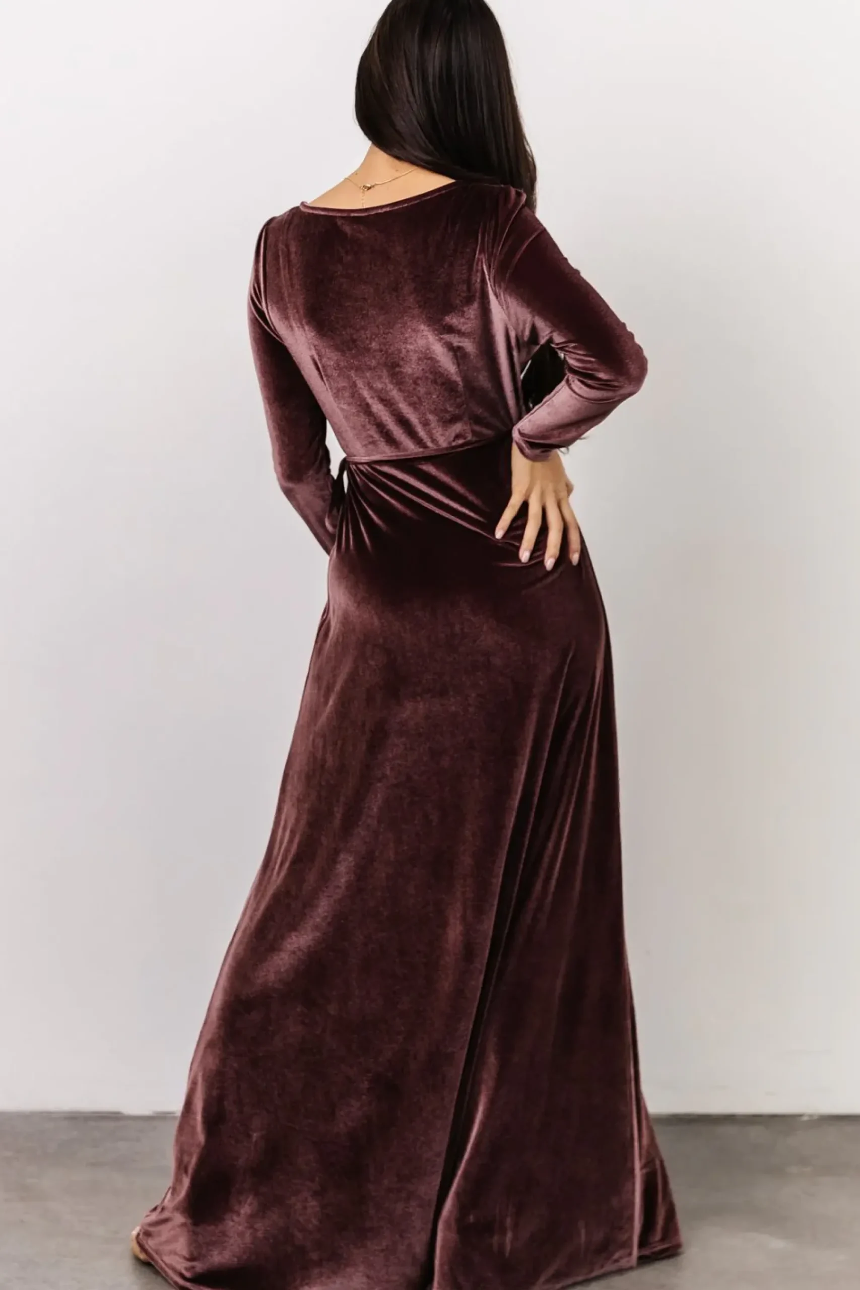Best Baltic Born Esmerelda Velvet Wrap Maxi Dress | Dusty Plum