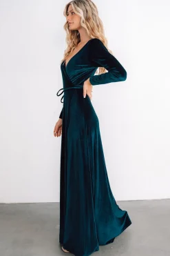 New Baltic Born Esmerelda Velvet Wrap Maxi Dress | Jade
