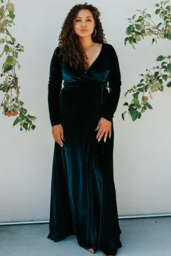 New Baltic Born Esmerelda Velvet Wrap Maxi Dress | Jade