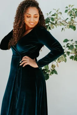 New Baltic Born Esmerelda Velvet Wrap Maxi Dress | Jade