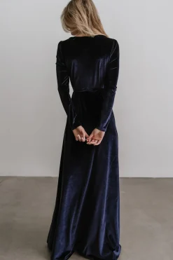 Online Baltic Born Esmerelda Velvet Wrap Maxi Dress | Navy