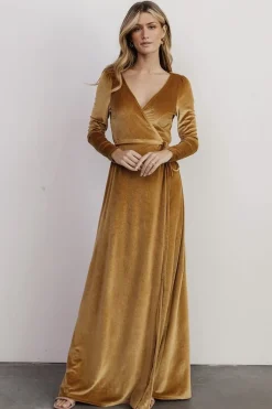 Best Baltic Born Esmerelda Velvet Wrap Maxi Dress | Gold